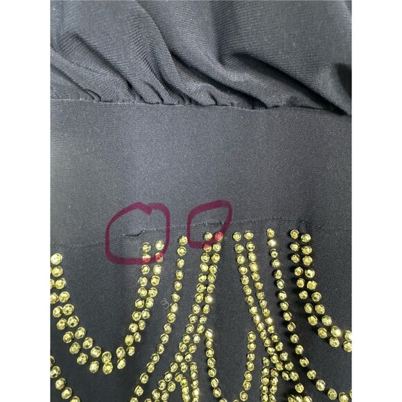 Betsy & Adam Navy Blue Beaded Flapper Dress Cocktail Wedding Guest Size 10 - Picture 10 of 11